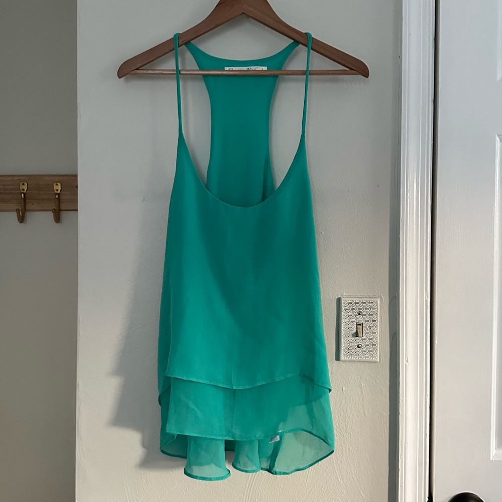 Rouge Red sea-foam green layered tank blouse sz: Large